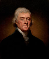 Thomas Jefferson, gemalt 1800 von Rembrandt Peale